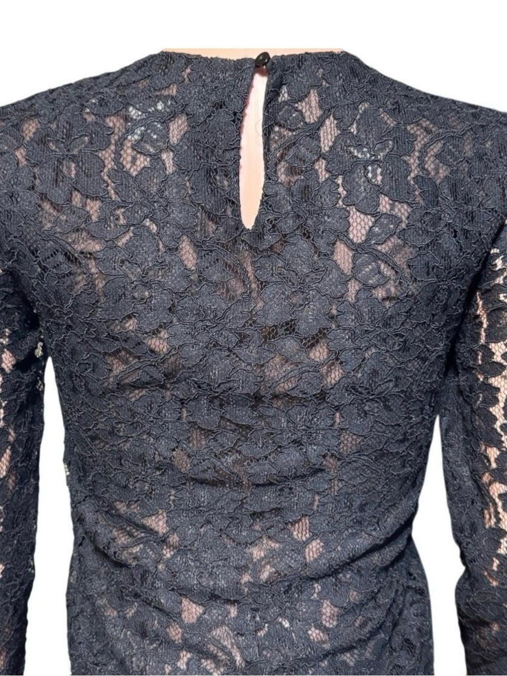 Diane Von Furstenberg Black Lace Blouse 0 - Picture 5 of 6